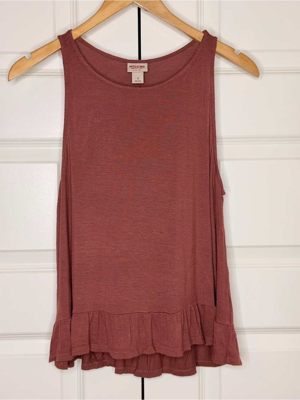 Mossimo Supply Co. Dusty Rose Ruffle-Hem Tank